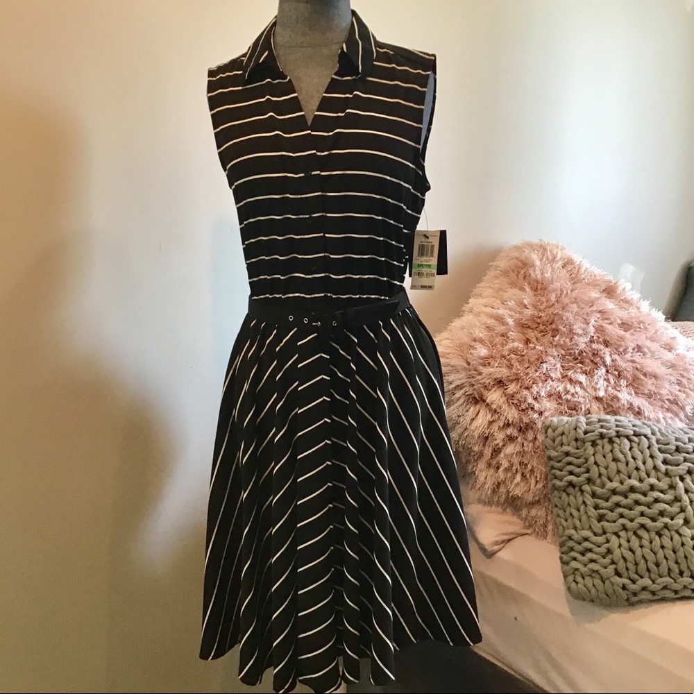 NWT Alfani Belted Shirtdress